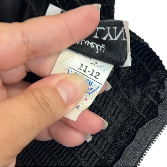 VINTAGE Positively Ellyn Velvet Strapless Sweetheart Neckline Mini Dress Black - Picture 8 of 9